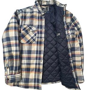 Magcomsen Men's Blue Plaid Quilted Lumberjack Cottagecore Jacket Shacket XL